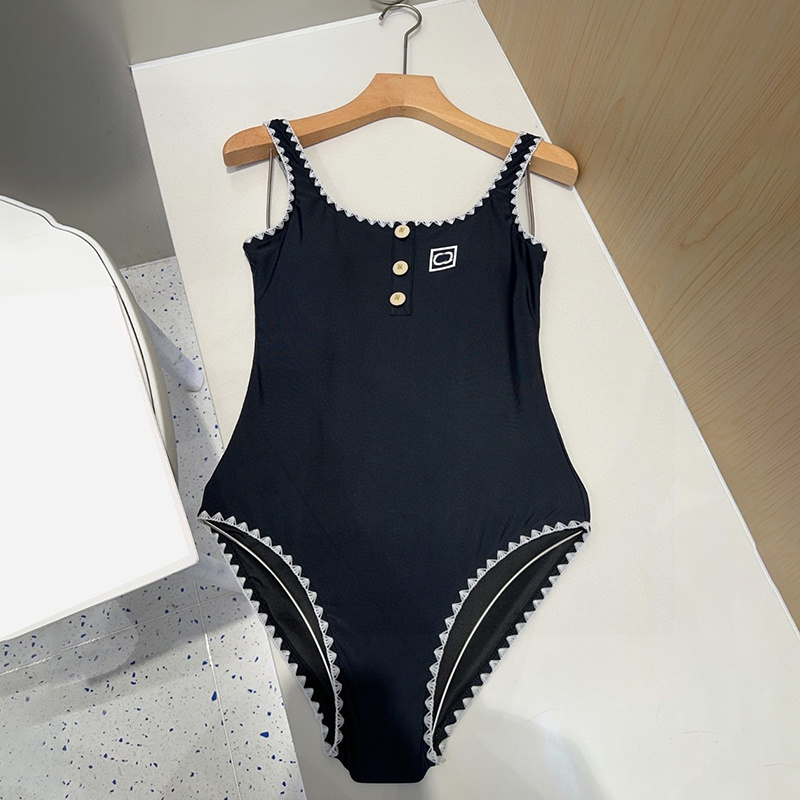 Vintage Women One Piece Swimwear Designer Covered Up Bikini Summer Pool Party Swimsuit