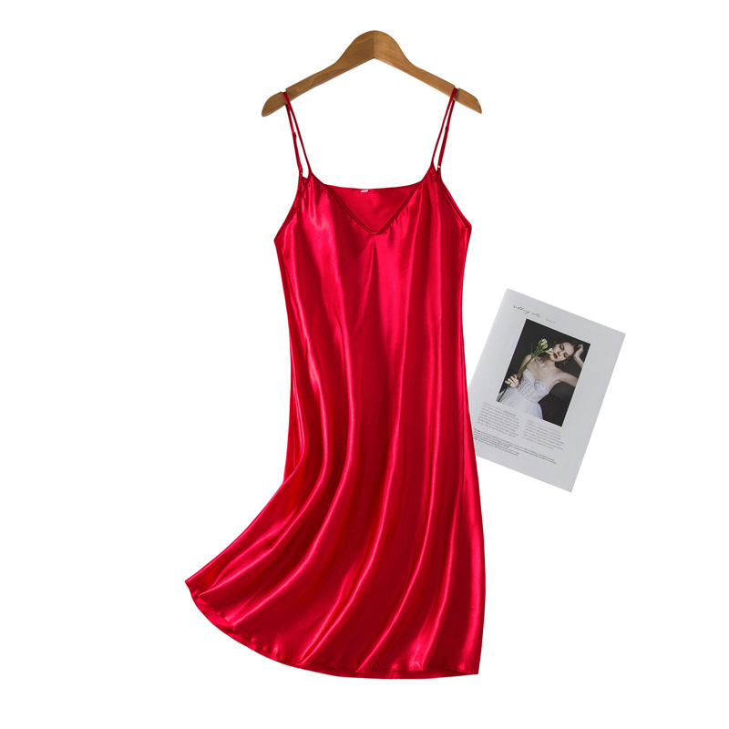 LW8260 Summer pure color ice silk simulation silk bridal gown inner wear ladies suspender skirt adjustable