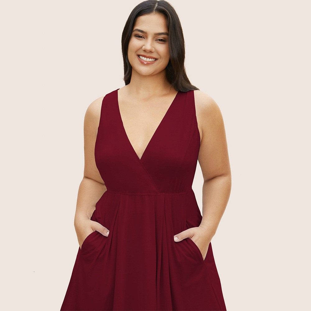 Large Size Womens Elegant Style V-neck Dress Summer New High Waisted Pullover A-line Mid Size Skirt for Children