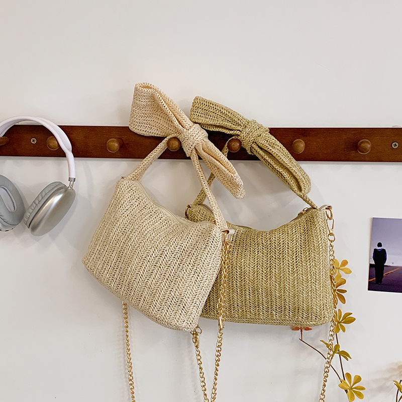 2025S designer grass women summer new countryside style western-style linen texture shoulder bag forest style handbag woven bag