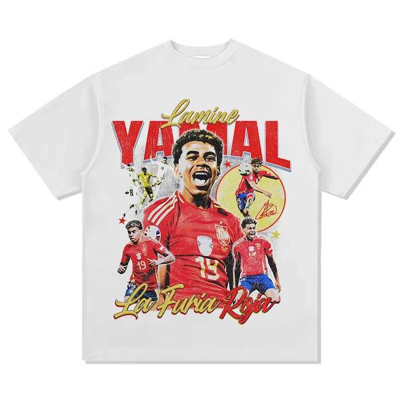 2025 new Spanish Yamal printed pure cotton short sleeve T-shirt Summer fan sports T-shirt souvenir T-shirt X250516