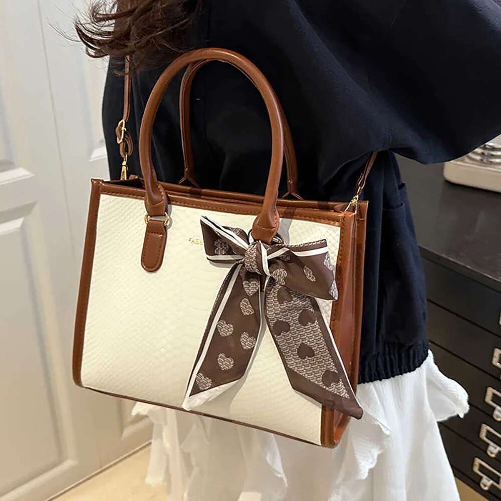 Stone Pattern Hand-Held Totes Bag For Women 2025 Contrast Color Single Shoulder Bags Versatile Square Crossbody Lady Pack
