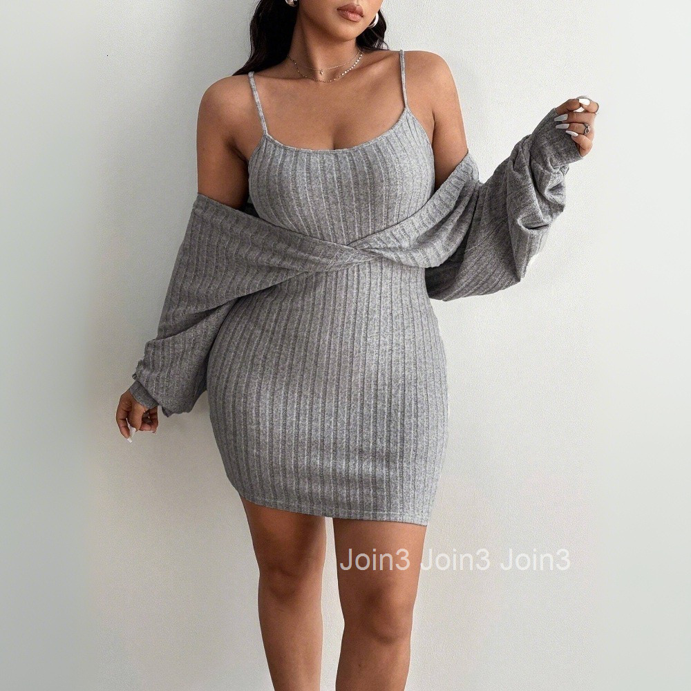 Large Size Womens Sexy Pure Desire Dress Autumn and Winter New Item Fake Two Piece Slimming Short Skirt