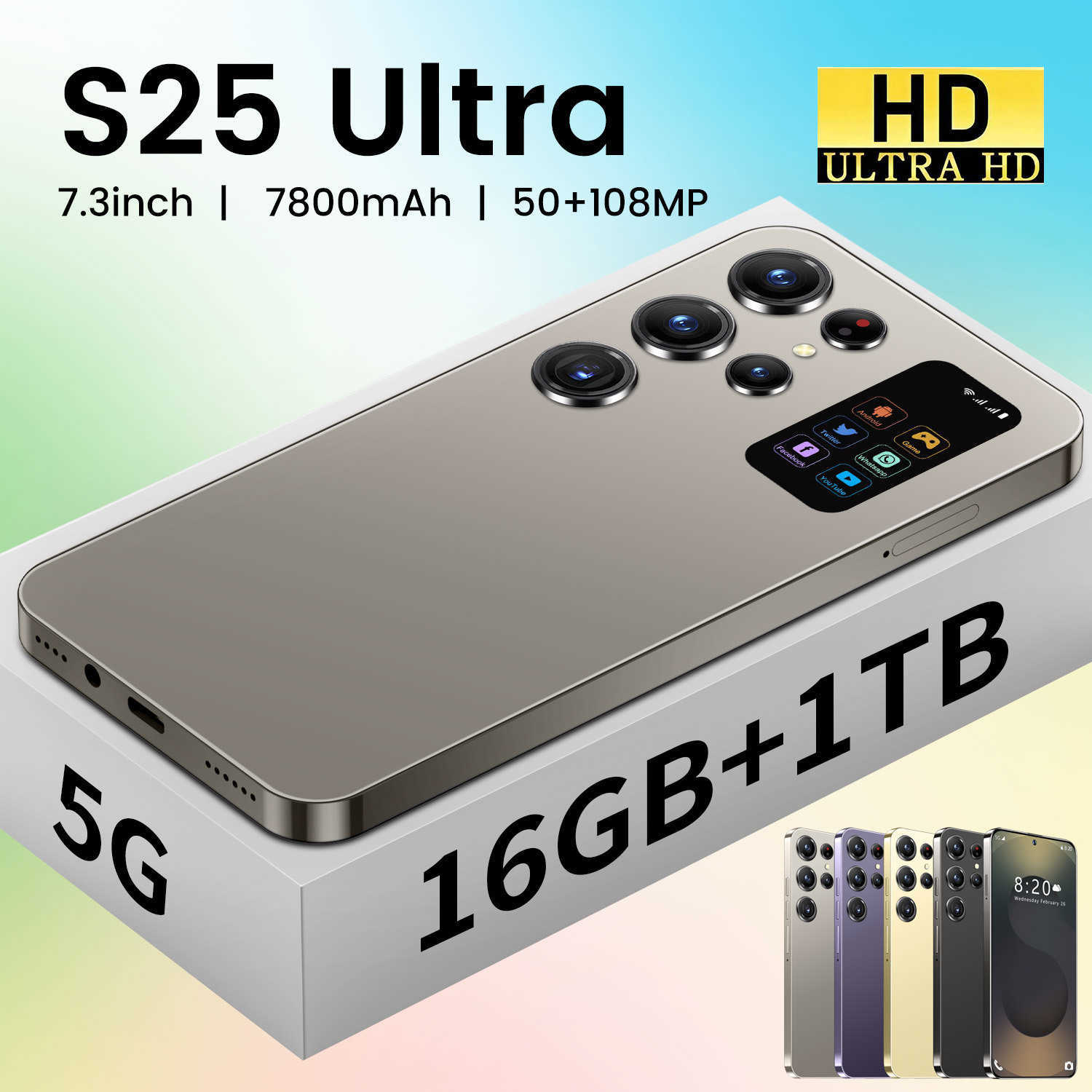 S25 Ultra Android smartphone 16+1TB hot selling secondary screen cheap phone R250516