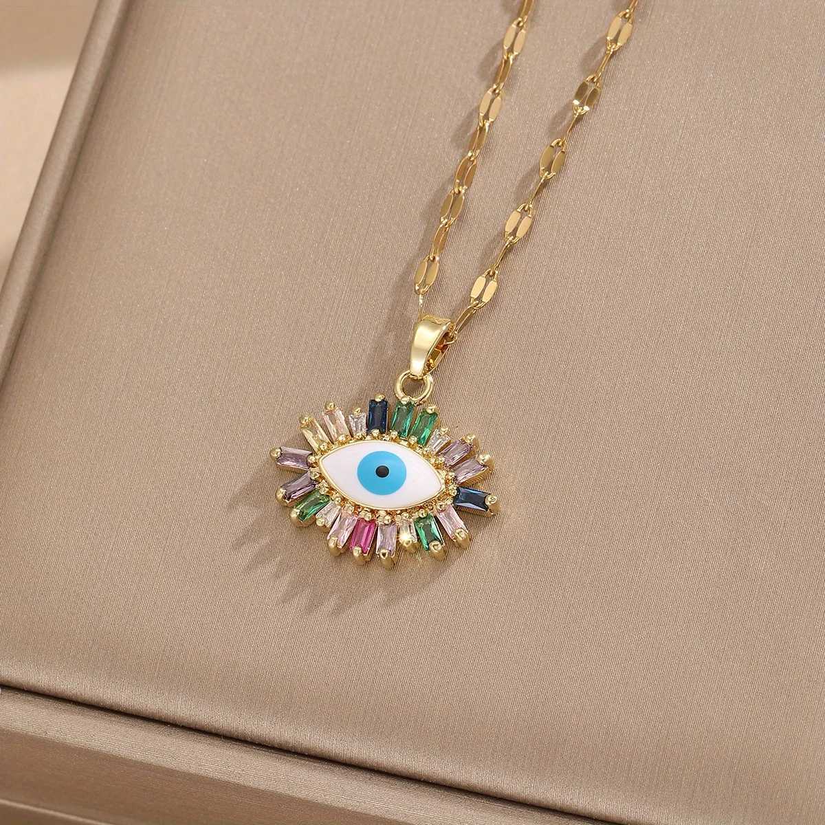 Personali Devil Eye Necklace for Wen Advanced and Versatile Fashionable and Elegant Stainless Steel Clavicle Chain X250516