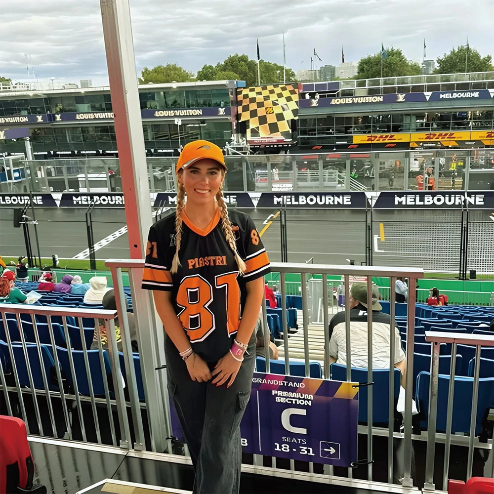 Summer Womens Fashion Vneck Tshirt Oscar Piastri Shirt Mens Loose Breathable Quick Drying McLaren Sportswear 250407