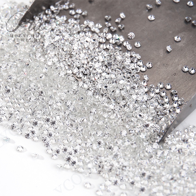 0.8mm-3mm Small Size Round Brilliant Cut Synthetic Moissanite Stones Loose Gemstone White 1mm 1.5mm 2mm D VVS Melee Moissanite Diamond for Jewelry Mak