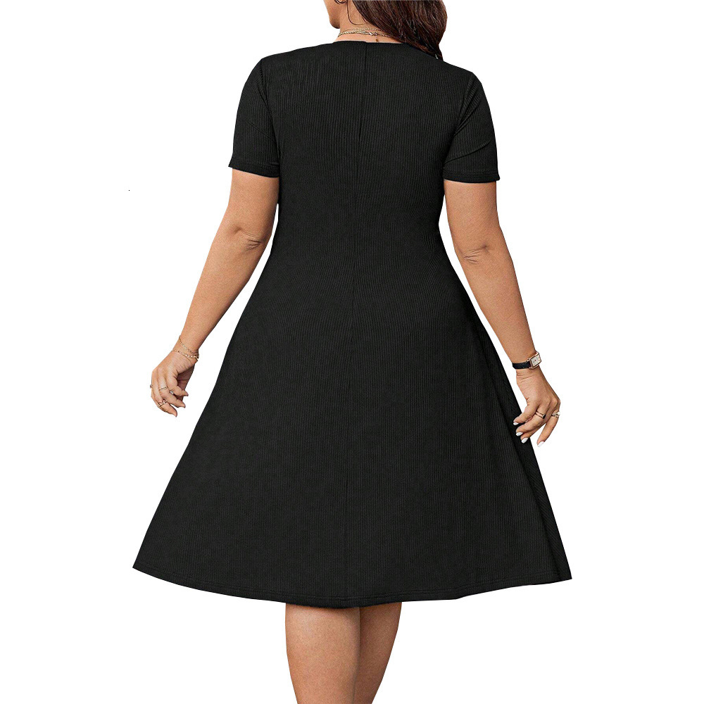 Plus Size Womens Tea Break French Dress Covers the Stomach and Waist Slimming Long Skirt for Women