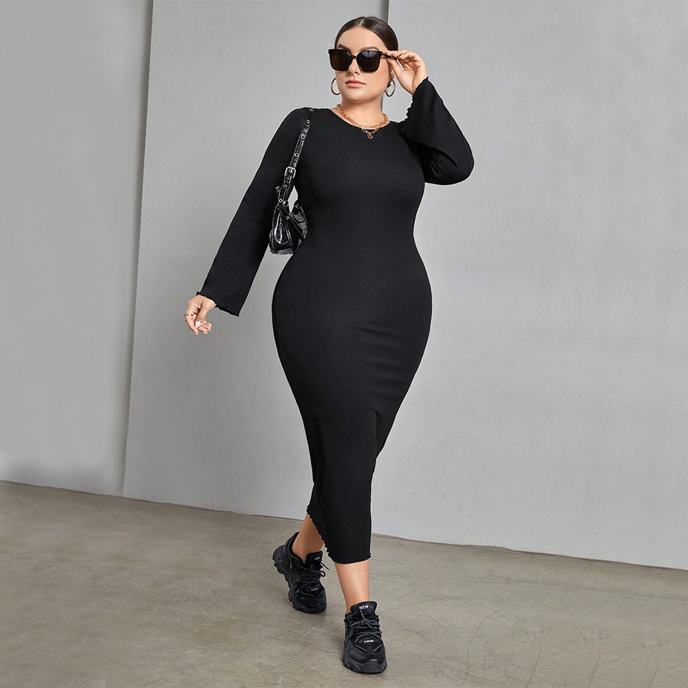 Large Womens Clothing Autumn and Winter Fashion Knitted Long Skirt Niche Design Sense Sexy Backless Dress