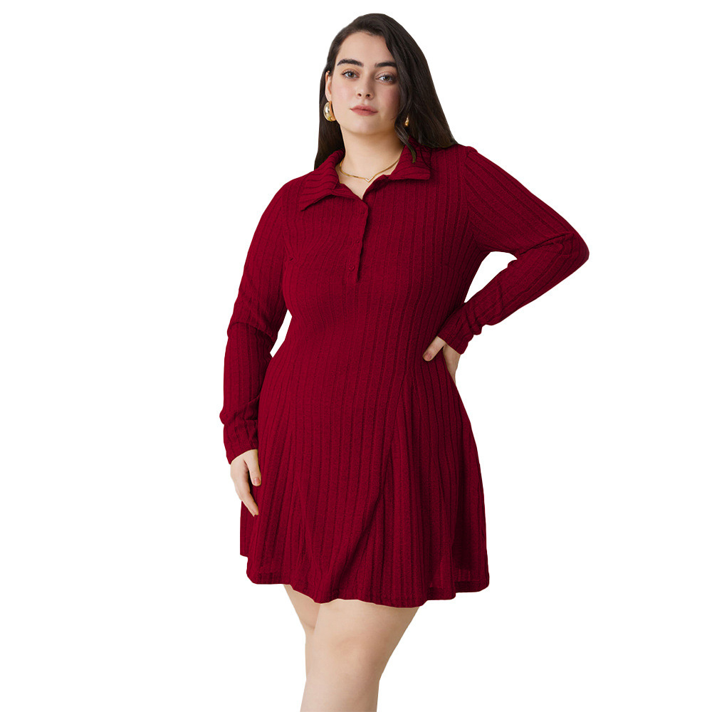 Womens Clothing Queen Commuting Style Red Dress Autumn/winter Fashion Versatile A-line Short Skirt