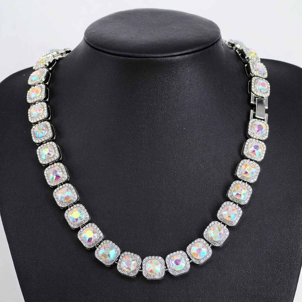 New 12mm Glass Ice Sugar Cuban Link Necklace for Men, Hip Hop Style, Trendy Fashion Alloy Chain, Gold/Silver Color with AAA Crystal