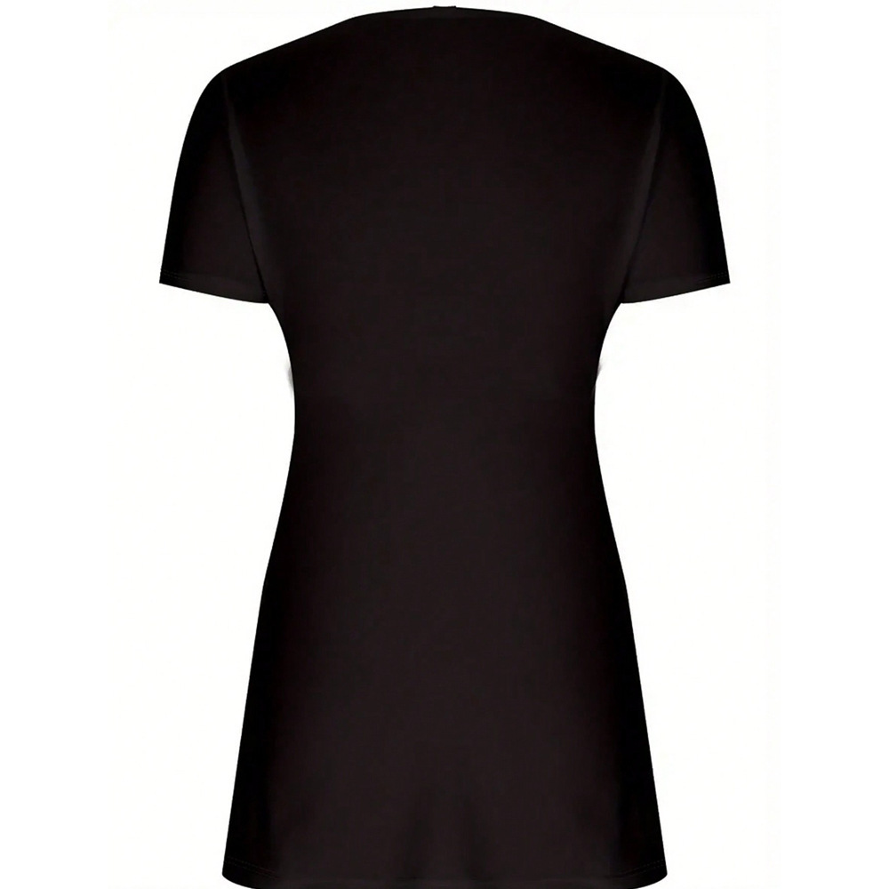 Large Size Womens V-neck Short Sleeved Loose T-shirt for Summer Casual and Simple Style Versatile Commuting Top for Women