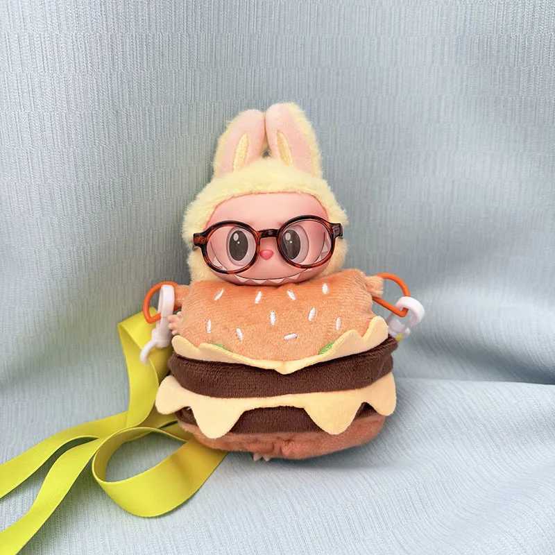 Labubu 17cm Dolls Clothes The Monsters Outfit Accessories Clothing Hot Dog And Hamburger V1 V2 Can Wear Original Design Free shipping