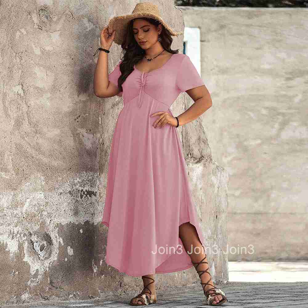 Large Size Womens New Slim Fit Casual Vacation Style Long Skirt Dress