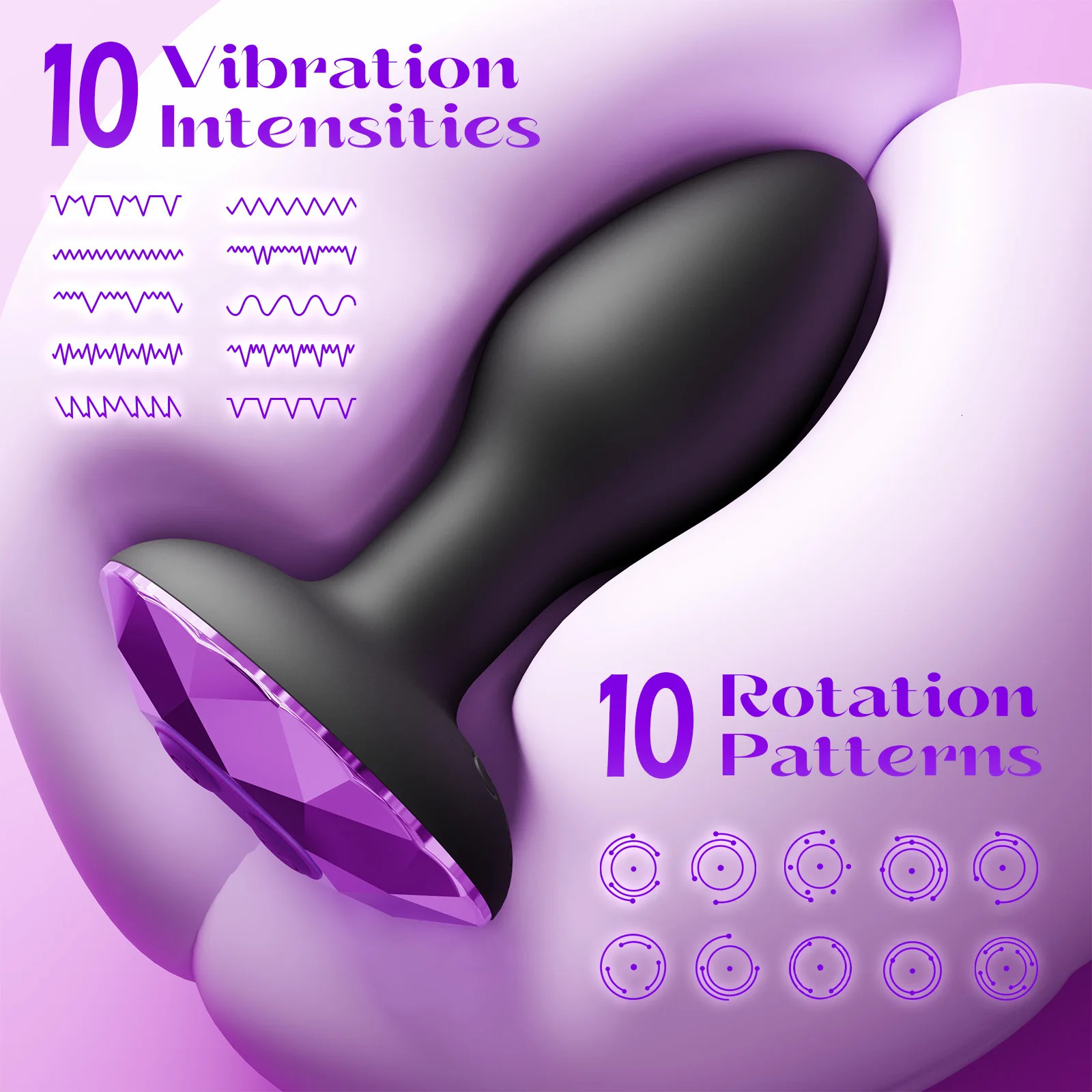 360 Rotation Anal Plug Vibrator Butt Plug with Remote Control Men Prostate Massager Buttplug Adult Sex Toy for Women Men Gay 250515