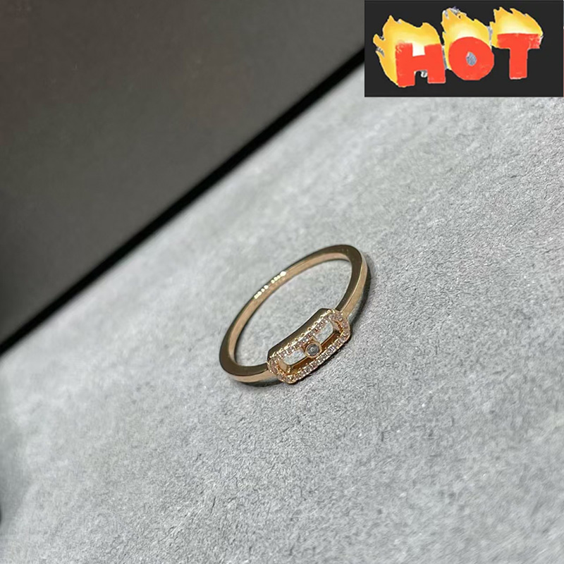 Designer Ring Luxurys Rings Brand Top Quality Sterling Silver Pink Nose Round Ring For Women 9866 Designer Jewelry Party Gift Size 6 7 8