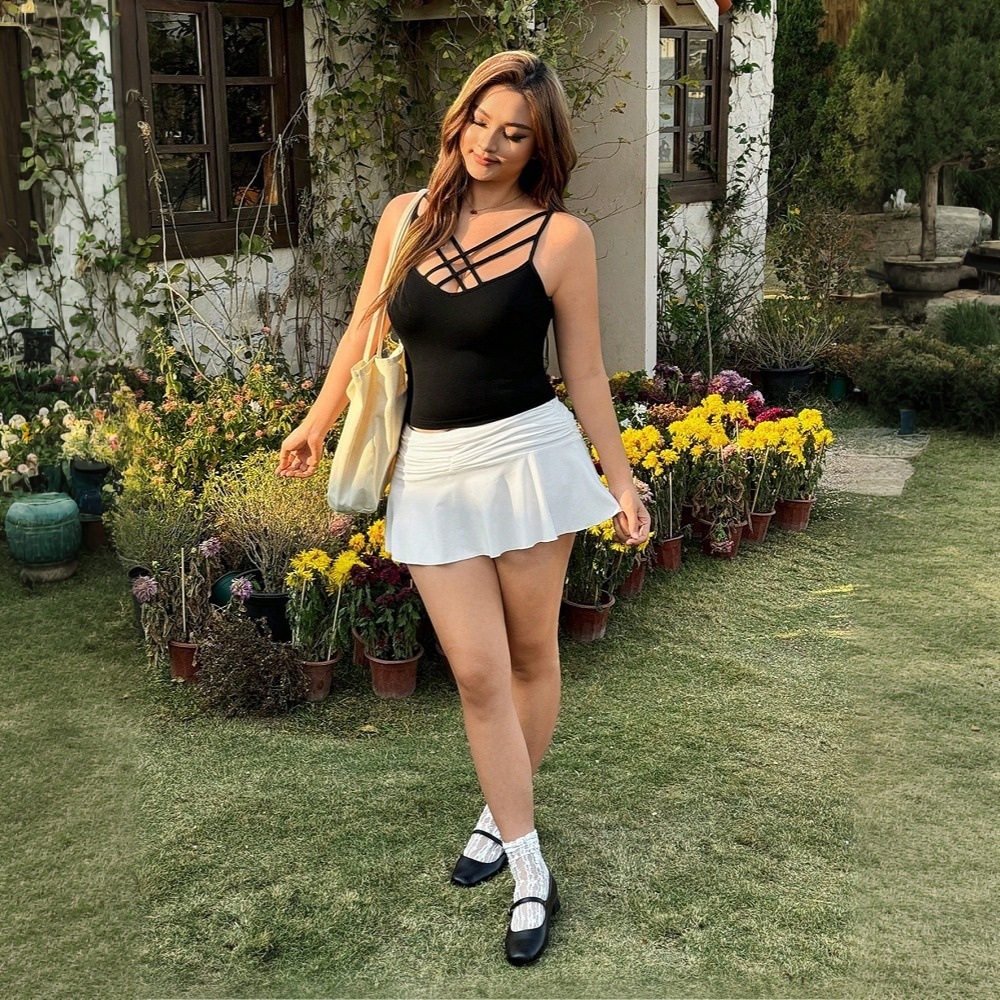 Fashionable Hot Girl Tight and Sexy Hanging Vest Summer Versatile Casual Sleeveless Top