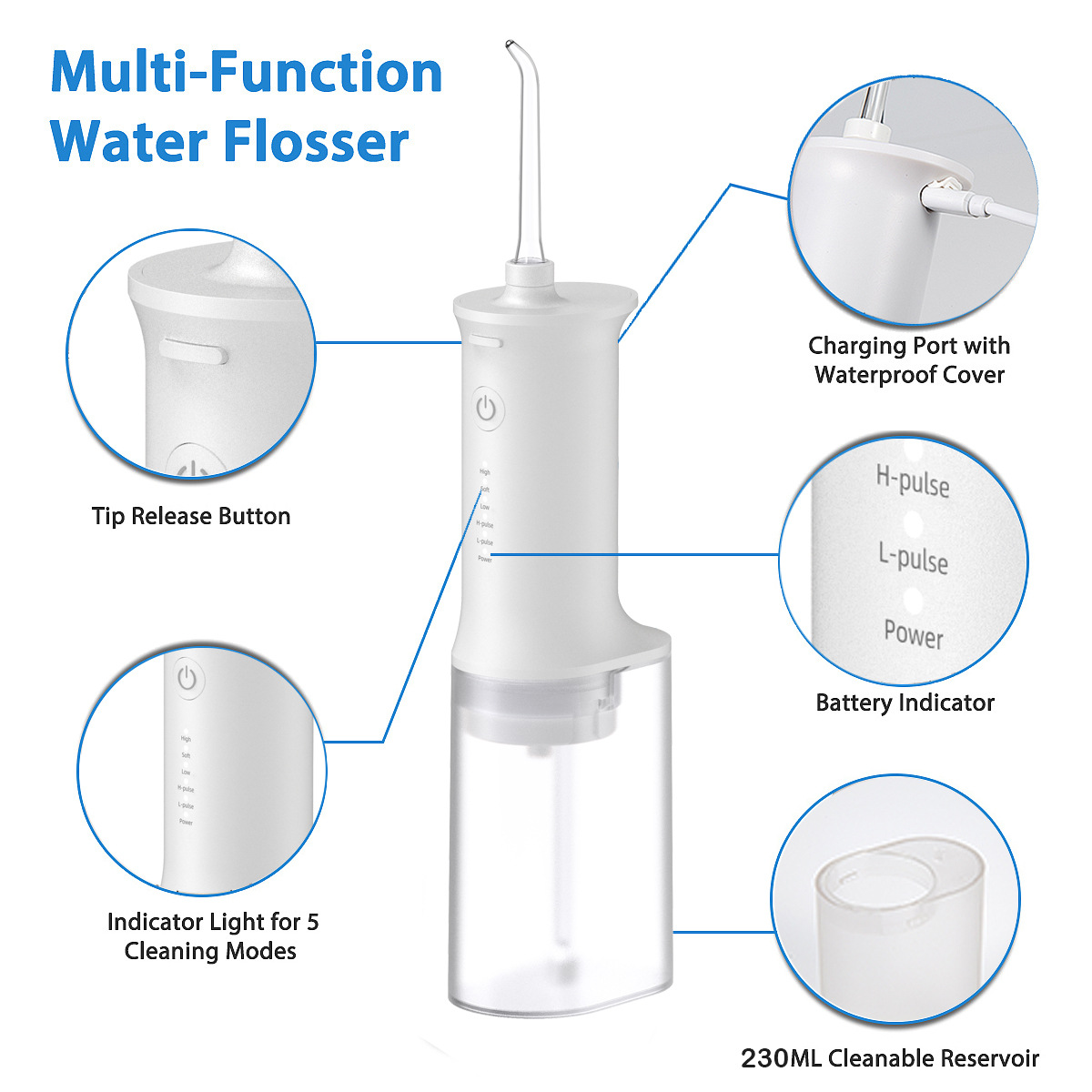 Portable Toothbrush Ultrasonic Water Flosser For Removing Dental Calculus And Oral Cleaning