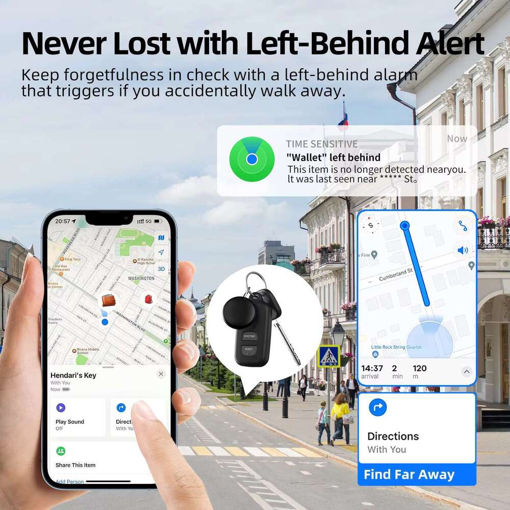 MFi Certified Smart Gps tracker Bluetooth Air Tag Finder for Wallet Keys and Personal Items