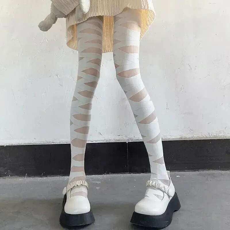 Women Socks Elegant Sexy Cross Glass Silk JK Thin Mesh Pantyhose Stripe Korean Stockings Tights designer bag