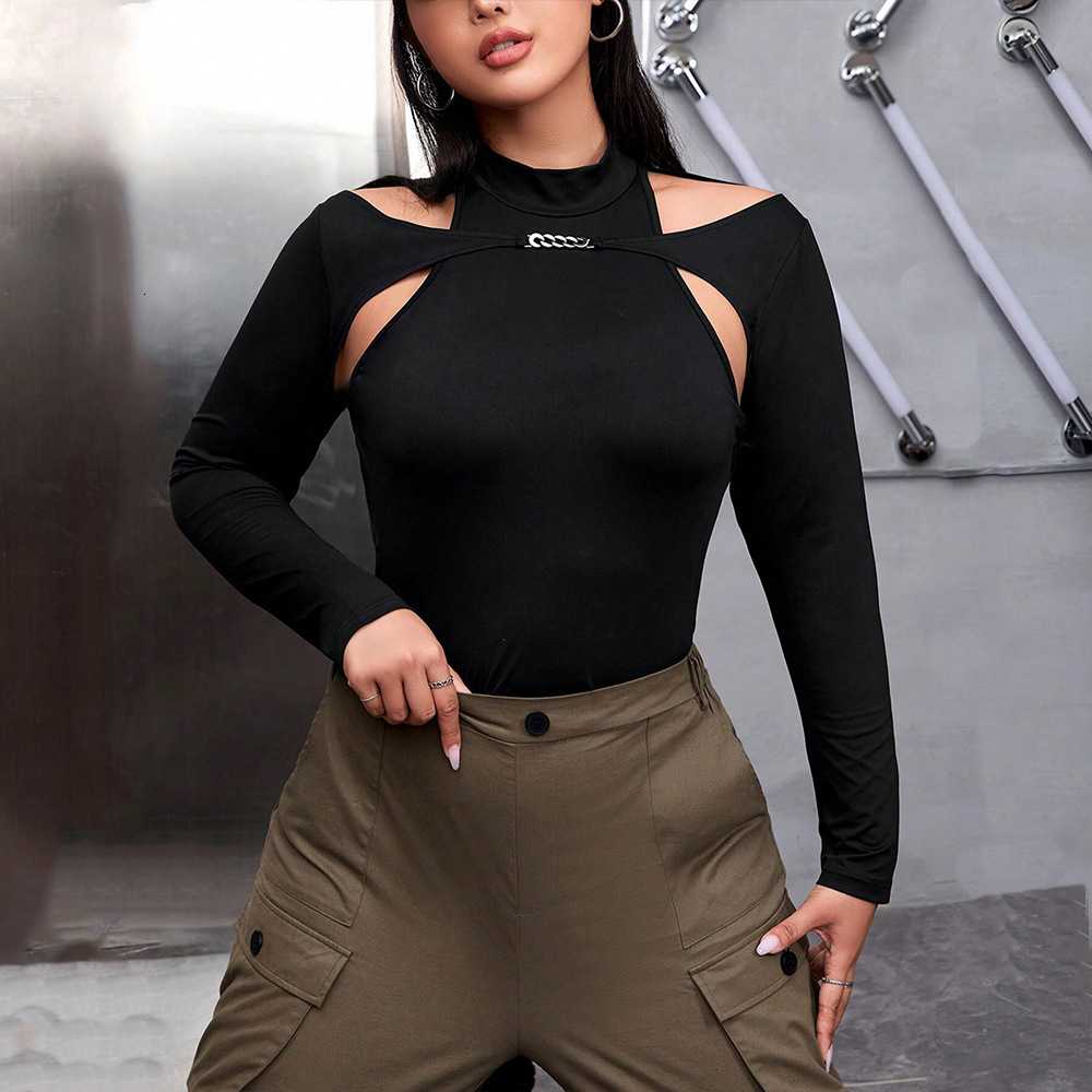 Oversized Womens Clothing Instagram Trendy Style Fake Two Piece T-shirt for Autumn and Winter Niche Design Sense Long Sleeved Top