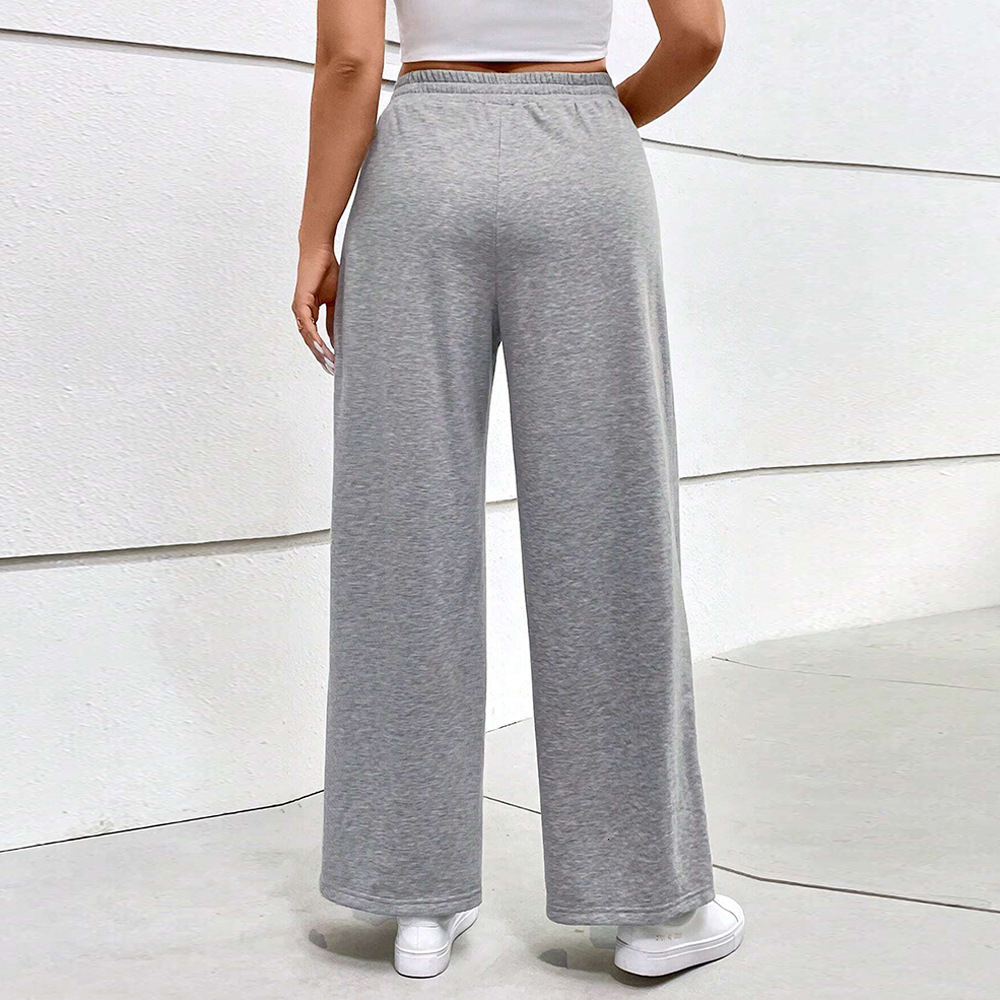 Large Size Womens Clothing Autumn and Winter New Item Elastic Waist Casual Wide Leg Pants Fashionable Sports Pants Pants