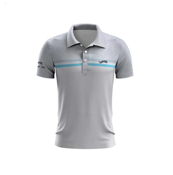 Tiger Woods Golf Sun Day Red Polo Shirt Mens Summer TShirt Top Quick Drying Club Button Up y2577