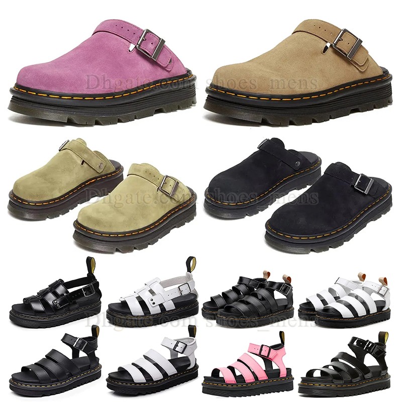 original doc martin sandals buckle sliders for men women trendy clogs sunmmer beach patent leather platform suede flats platform mules peep toe sports big size 35-46