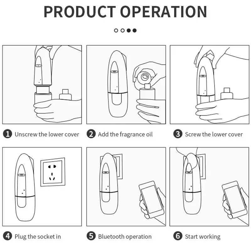 Wall Plug Essential Oil Diffuser Bluetooth Control Scent Machine Waterless Aroma Oil Diffuser Hotel Home Air Fragrance Diffuser W250516