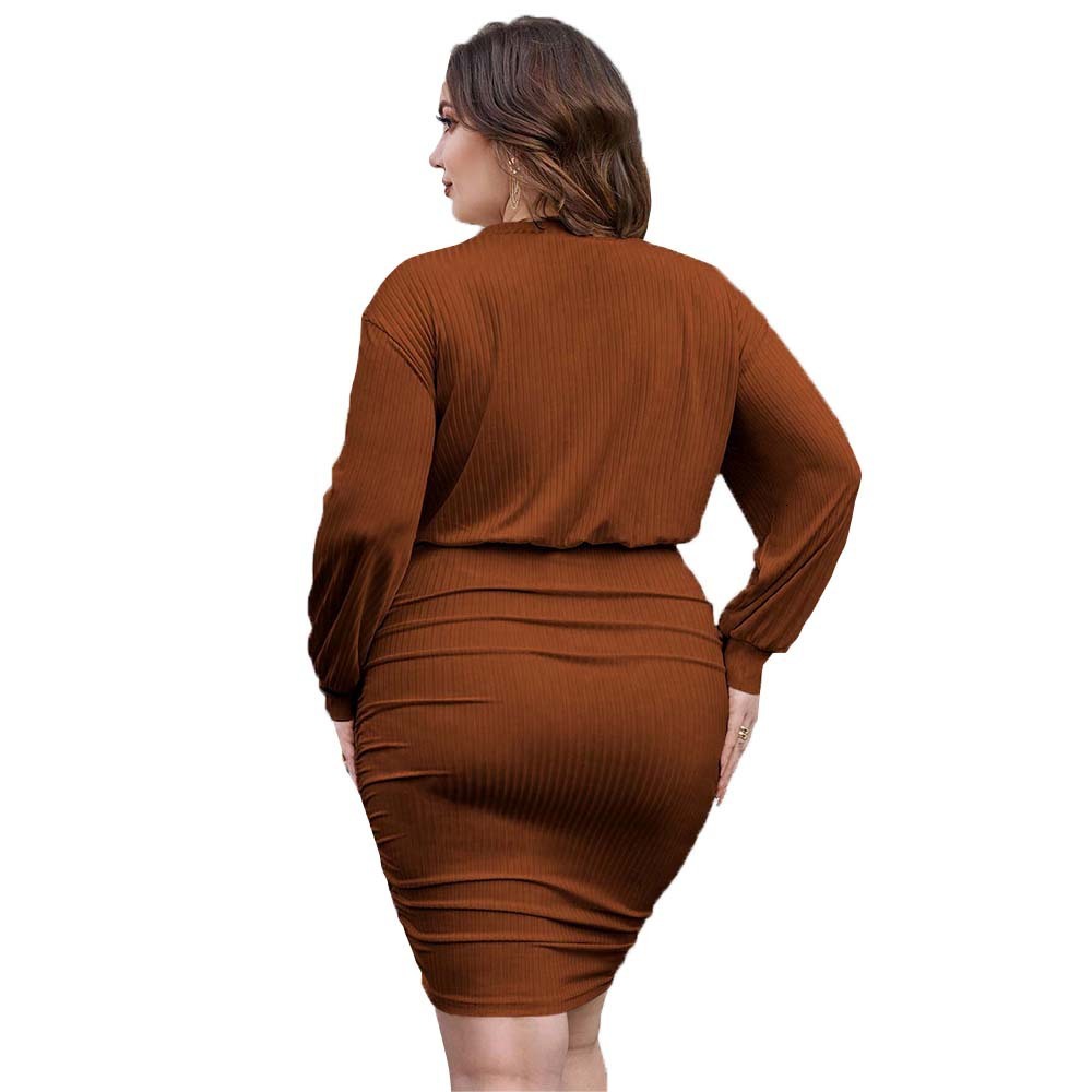 Plus Size Womens Commuting Style Dress for Office Workers Fashionable and Casual Versatile Short Skirt