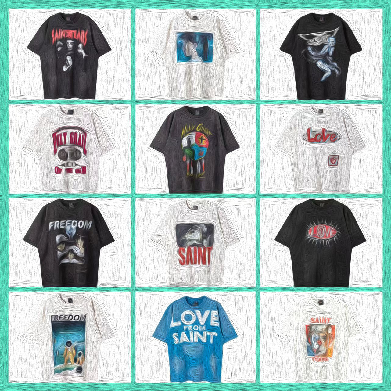 Men's T Shirts Novelty 2024 Men Number Nine Jesus Skull T-Shirt Hip Hop Skateboard Street Cotton T-Shirts Tee Top US Size BG85