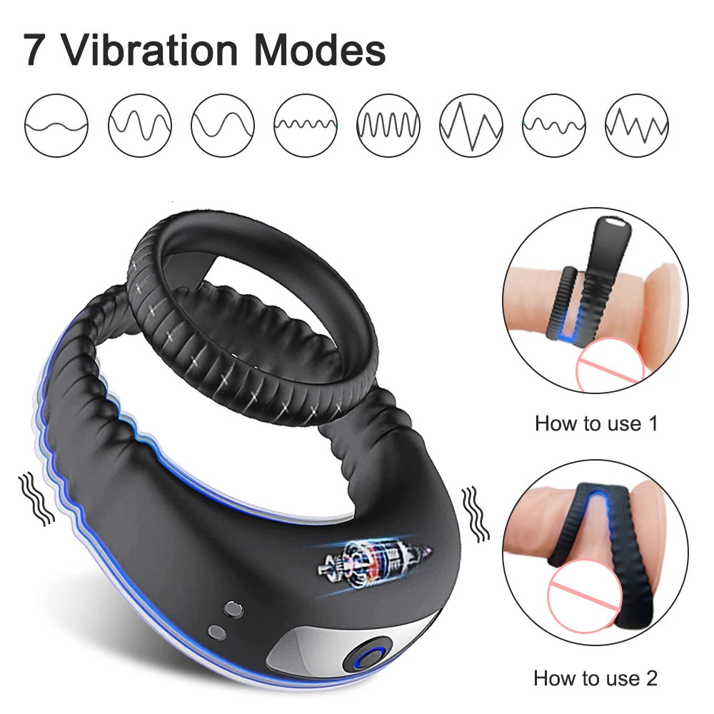 Vibrator Cock Ring Penis Delay Ejaculation Cockring on for Man Sex Toys for Men Couple Rings Penisring Toys for Adults 18 250515
