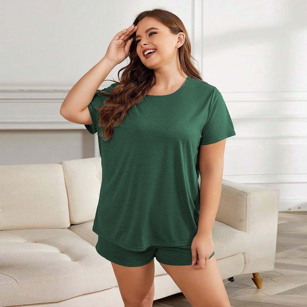 Large Womens Clothing Daily Casual Versatile Fashion Set Summer Loose and Comfortable Home Wear Two-piece Set