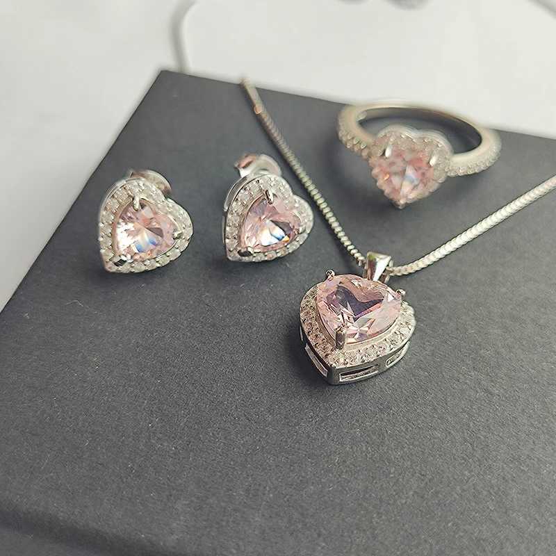 UMCHO Solid Sterling Sier Necklaces Wen Rose Morganite Charm Pendant For Girl Gift Fine Jewelry X250516