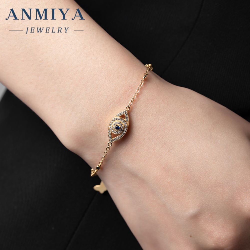 INS 18K Gold Silver Plated Trendy 925 Silver Evil Eyes CZ Stones Bracelet Unisex Jewelry Gift Women Bestfriend Zircon