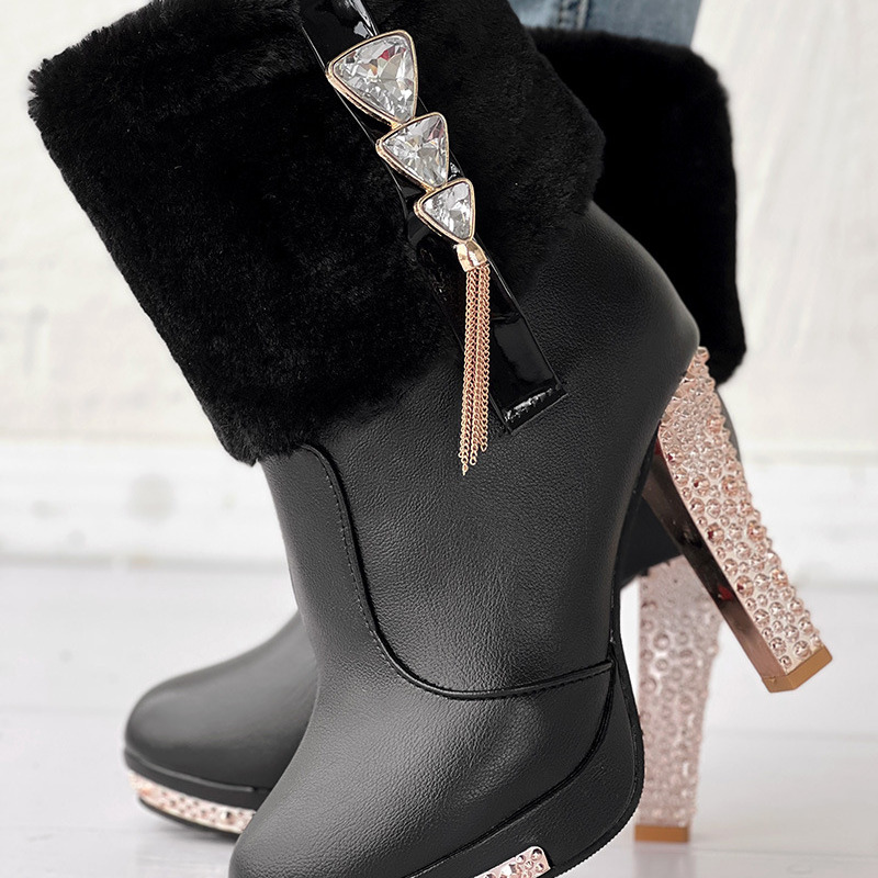Women's Shoes high heels rhinestone decoration comfortable warm fashion boots