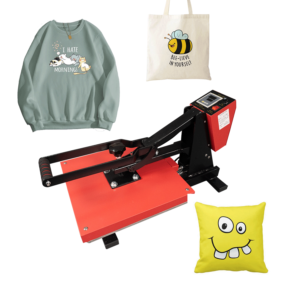 Semi-Automatic Heat Press Machine for T-Shirts - Size: 38x38 Inches