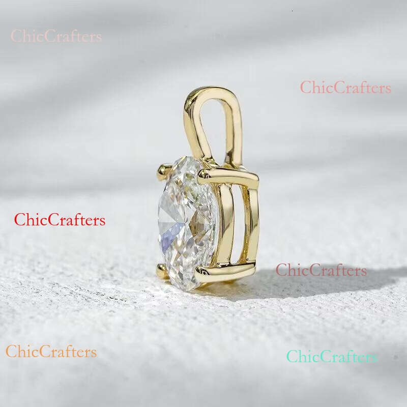 Starsgem 1ct & 2ct 10k 14k Gold D VS1 Oval Cut IGI Lab Grown HPHT CVD Loose Solitaire Pendant Exquisite Dia Pendants Charms