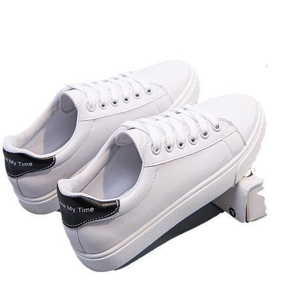 New round toe lace up low heel flat shoes designed for casual, large, fashionable and versatile white single shoes for women in bulk