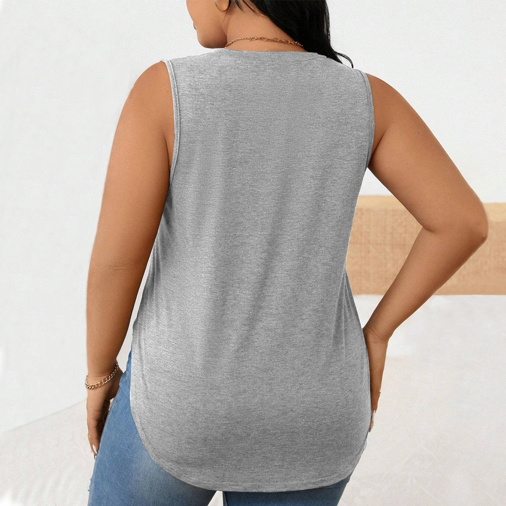 Side Split Sleeveless Vest for Womens Summer Sports Running Yoga Training Fitness Clothing Top