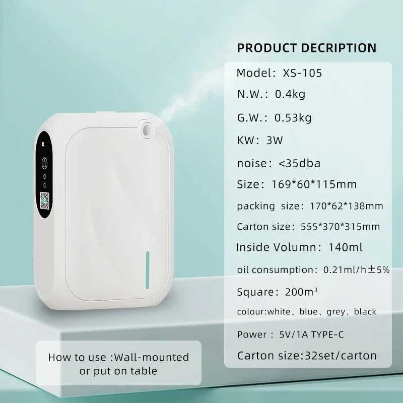 Coverage 200m Aroma Diffuser Scent Air Machine Bluetooth APP Control Fragrance Diffuser Smell Distributor for Home Fragrance W250516