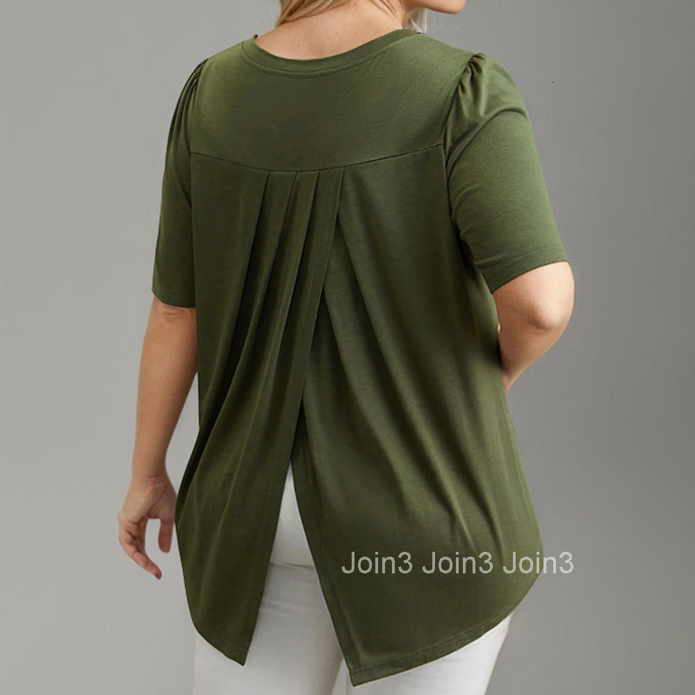 Womens 2025 Spring/summer New Solid Color V-neck Short Sleeved T-shirt for Women