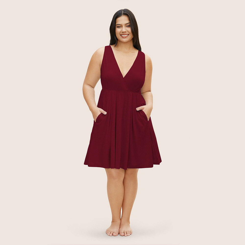 Large Size Womens Elegant Style V-neck Dress Summer New High Waisted Pullover A-line Mid Size Skirt for Children