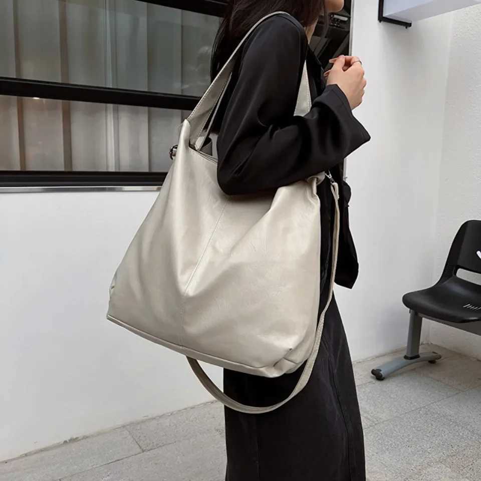 VONMONAN Fashion Big PU Leather Tote Bag for Women Trendy Female Simple Large High Capacity Retro Shoulder Side Bag Handbags M250520