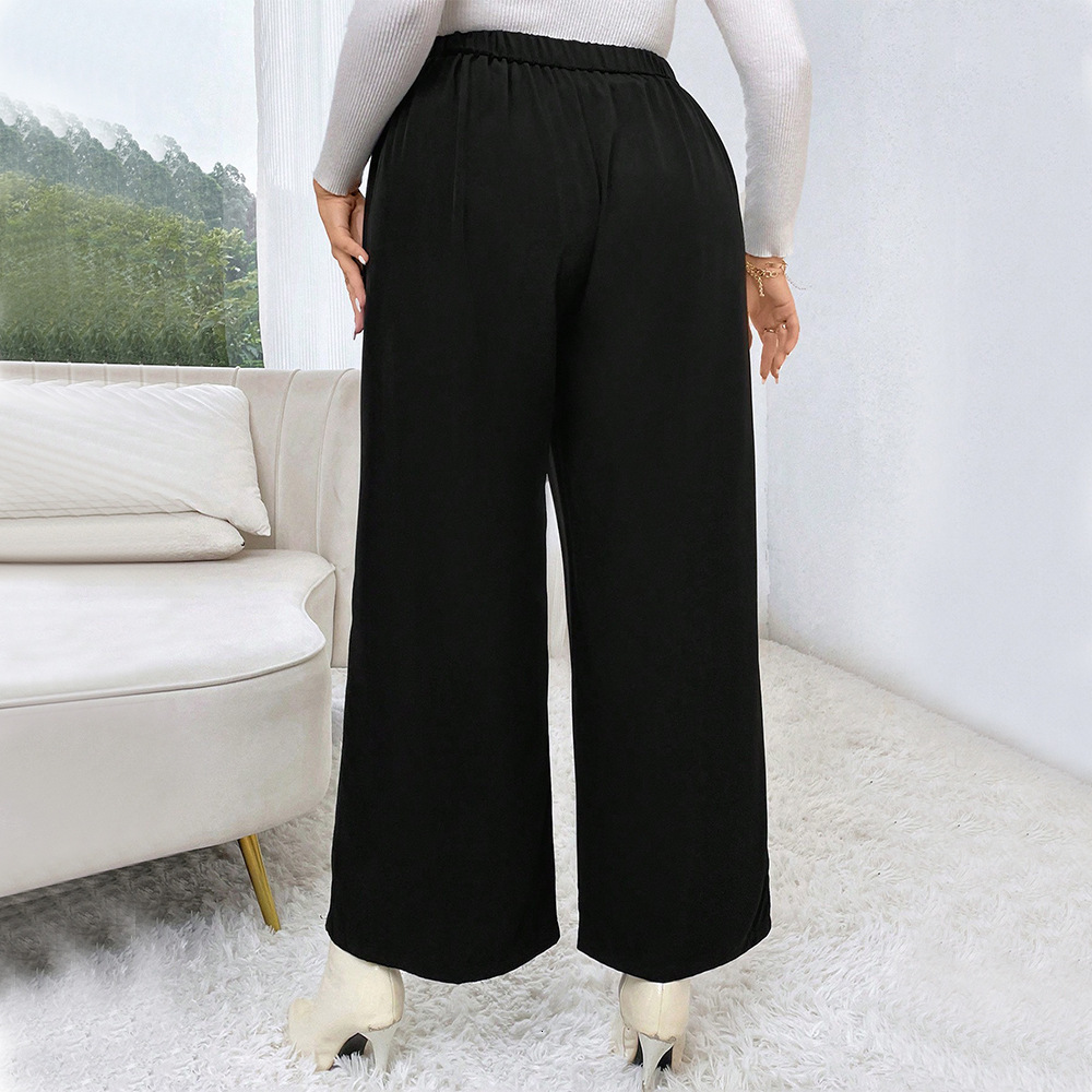 Oversized Womens Elastic Waisted High Waisted Wide Leg Pants with a Stylish and Casual Design Straight Leg Slimming Pants