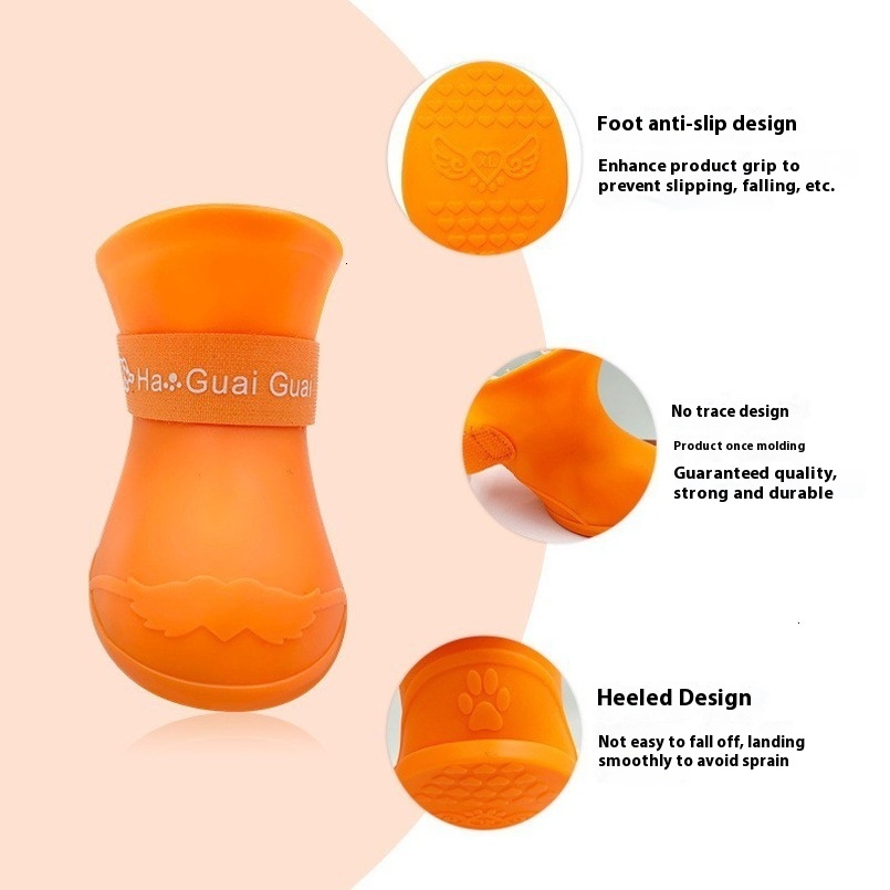 Rubber Dog Shoes All Weather Dog Booties For Hot Pavement Sand Snow Mud And Rain Anti Slip Dog Socks Pet Boots Swim Run Climb Mountains Outdoor Sports