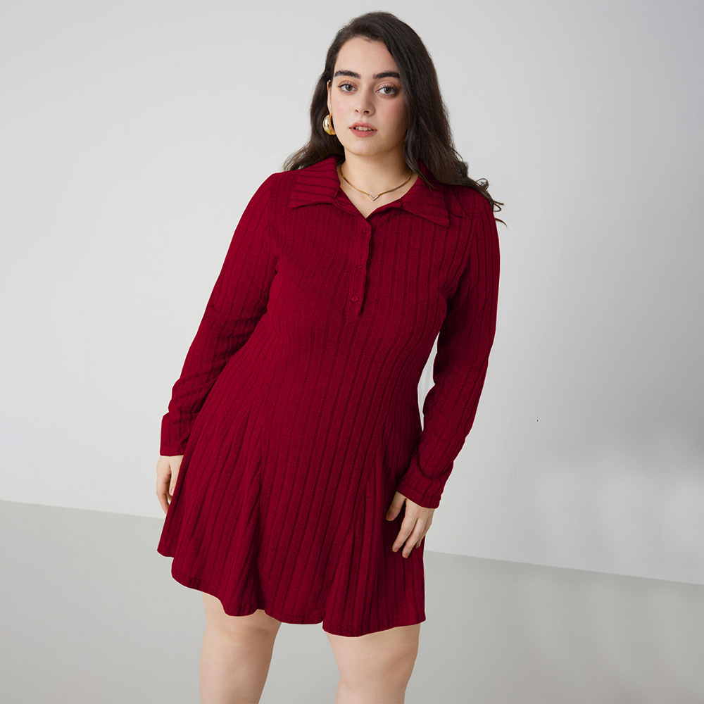 Womens Clothing Queen Commuting Style Red Dress Autumn/winter Fashion Versatile A-line Short Skirt