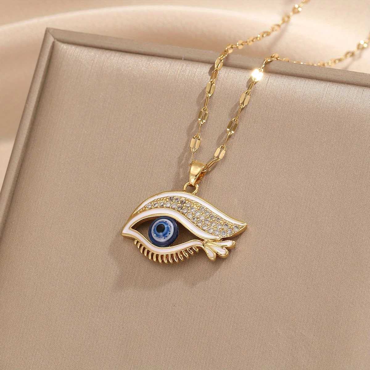 Personali Devil Eye Necklace for Wen Advanced and Versatile Fashionable and Elegant Stainless Steel Clavicle Chain X250516