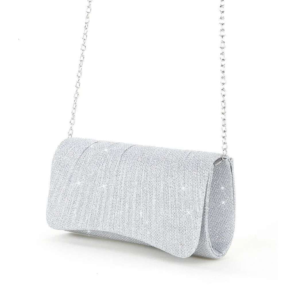 Women Shiny Crossbody Elegant Sparkle Shoulder Bags Bag Fashion Chain Tote Handbag Ladies Chic Evening Wedding Clutch
