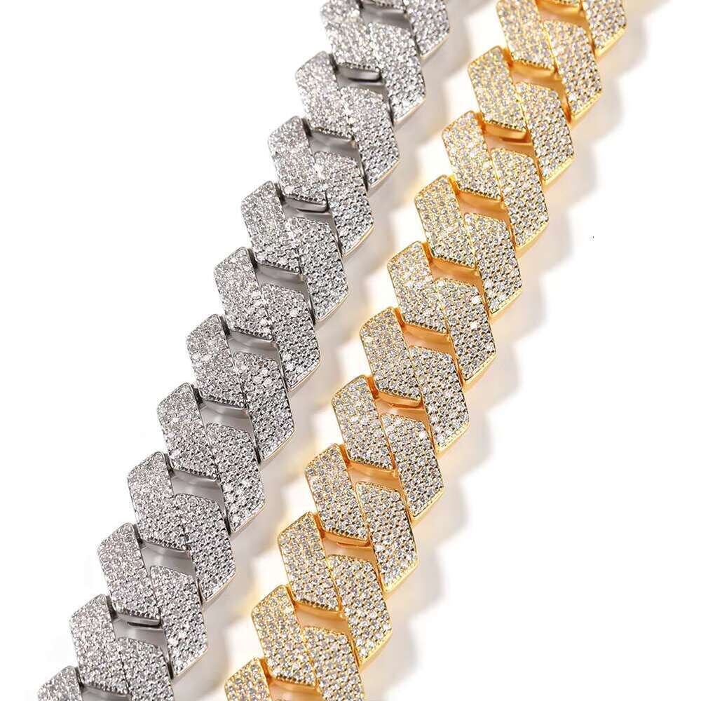 DHCollections 19mm Iced Out CZ Cuban Link Chain Necklace 18K Gold Plated Jewellery